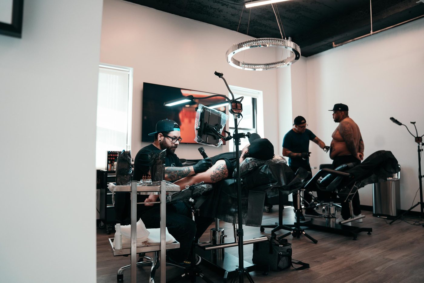 Artists at work in the studio
